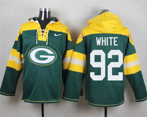 Nike Packers #92 Reggie White Green Player Pullover NFL Hoodie - Click Image to Close